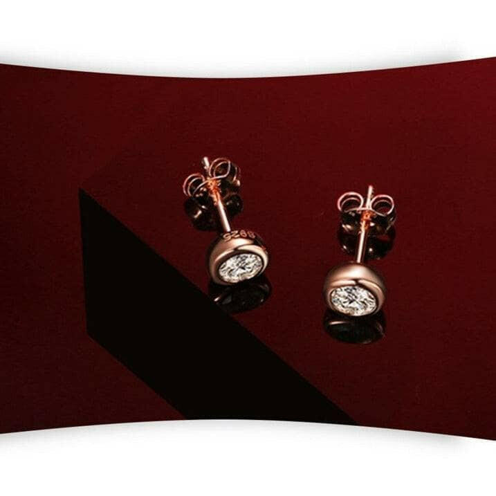Round Brilliant Cut Diamond Stud Earrings-Evani Naomi Jewelry