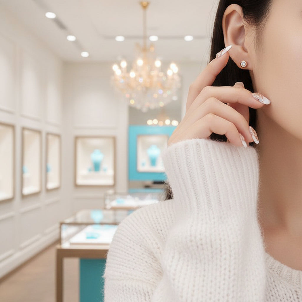 Round Brilliant Cut Diamond Stud Earrings-Evani Jewelry