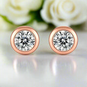 Round Brilliant Cut Diamond Stud Earrings-Evani Naomi Jewelry
