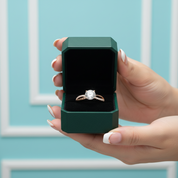 Round Cut 1.0 Ct Diamond Option 18K Rose Gold Engagement Ring - Evani Naomi Jewelry