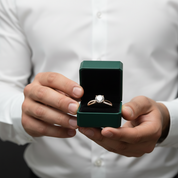Round Cut 1.0 Ct Diamond Option 18K Rose Gold Engagement Ring - Evani Naomi Jewelry