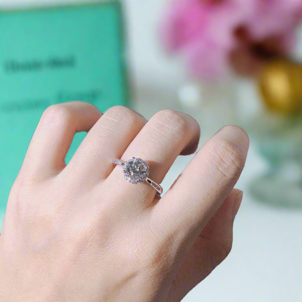 Round Cut 1.0 Ct Diamond Engagement Ring-Evani Naomi Jewelry