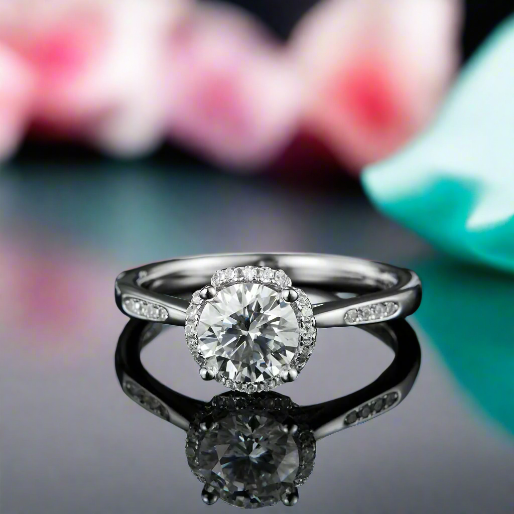 Round Cut 1.0 Ct Diamond Engagement Ring-Evani Naomi Jewelry