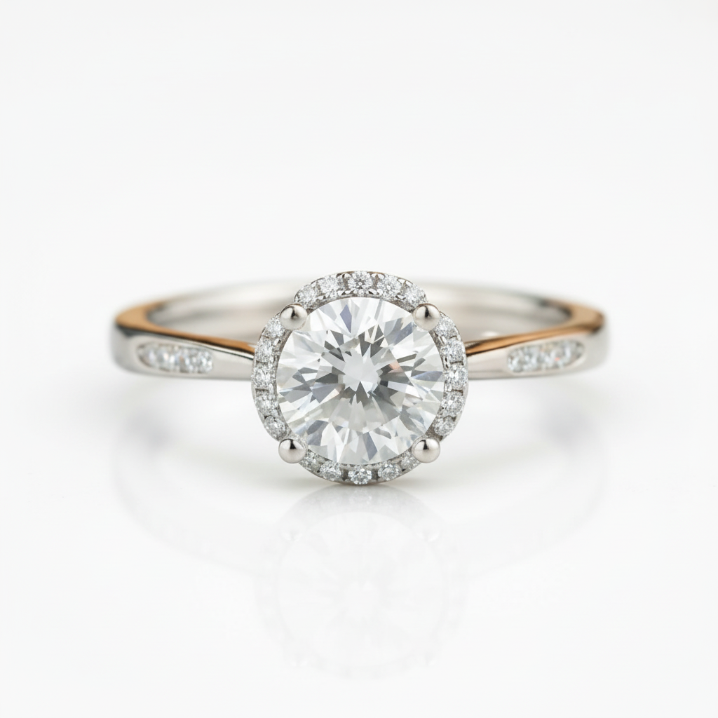 Round Cut 1.0 Ct Diamond Option Engagement Ring - Evani Naomi Jewelry