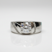 Round Cut 1.0 Ct Diamond Option Mens Ring - Evani Naomi Jewelry