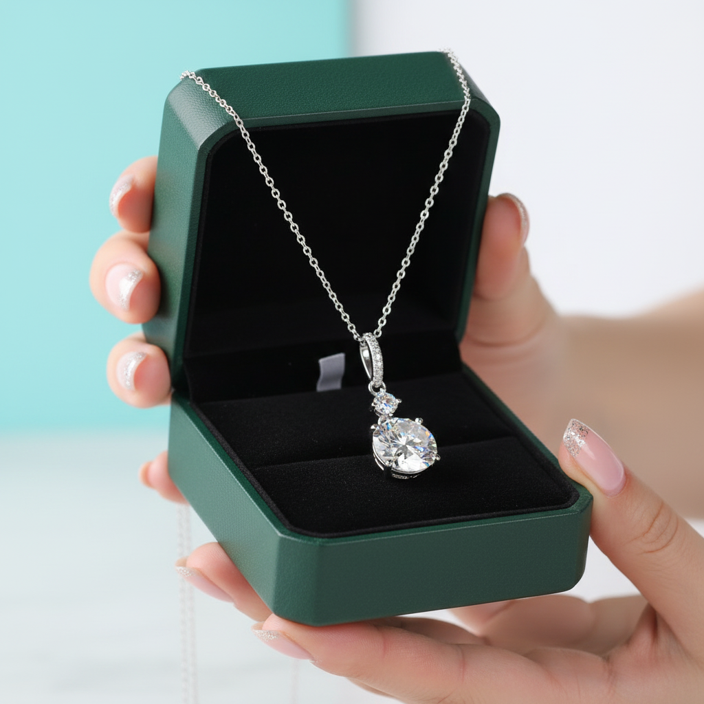 Round Cut 1.0 Ct Diamond OptionPendant Necklace