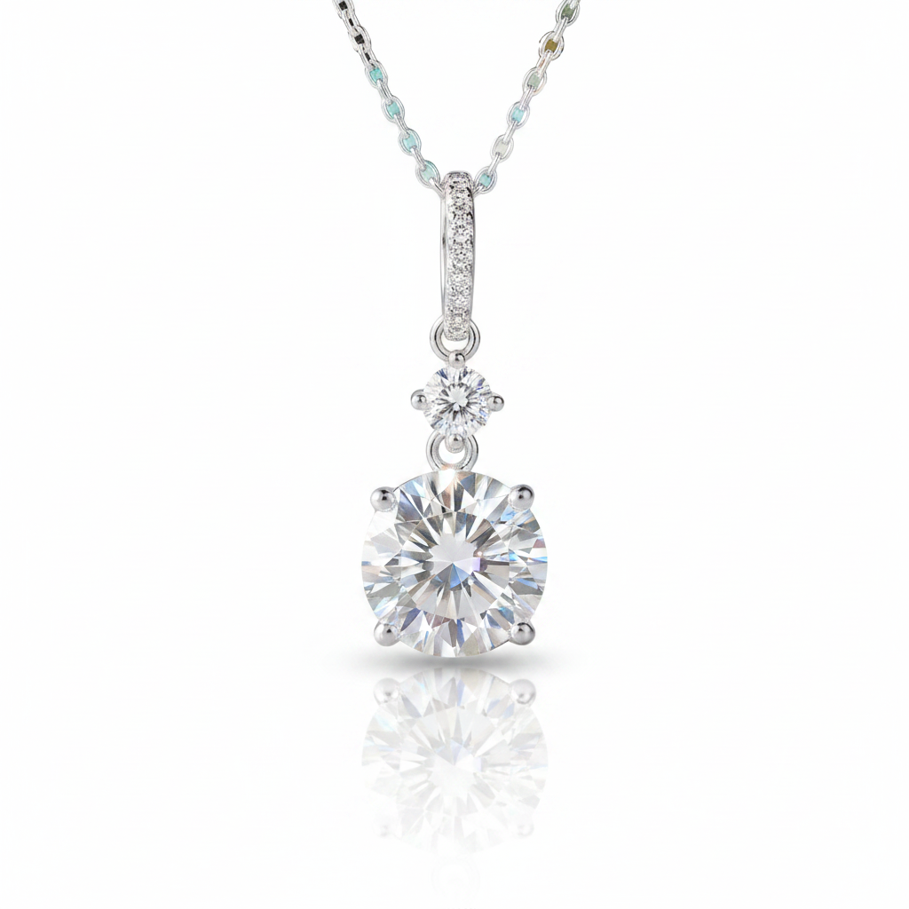 Round Cut 1.0 Ct Diamond OptionPendant Necklace
