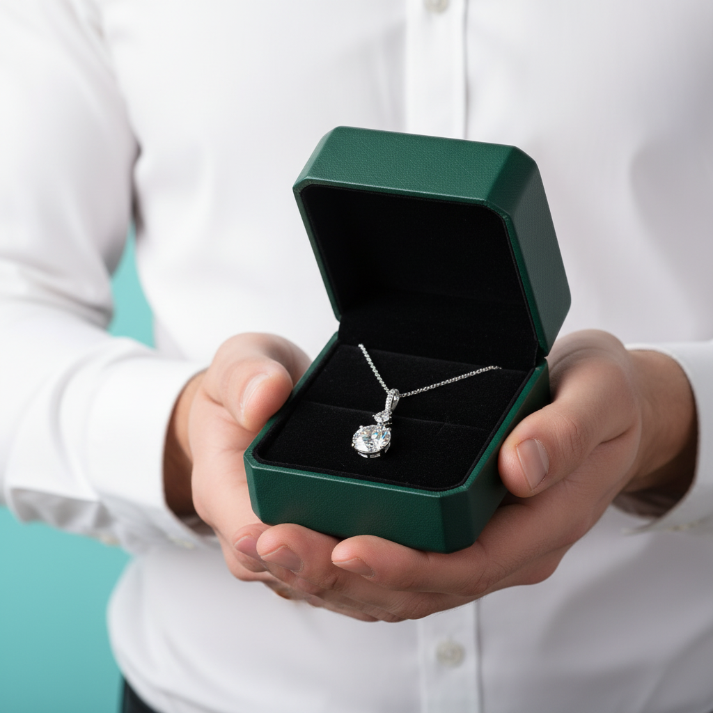 Round Cut 1.0 Ct Diamond OptionPendant Necklace