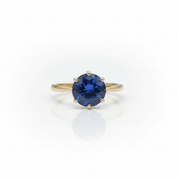 Round Cut 1.0 ct Blue Diamond Option Engagement Ring