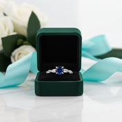 Round Cut 1.25 ct Blue Sapphire Twist Promise Ring - Evani Naomi Jewelry