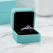 1.25 ct Round Cut Amethyst Purple Twist Engagement Ring-Evani Jewelry
