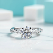 1.25ct Round Cut Three Stone Twist Diamond Engagement Ring-Evani Jewelry