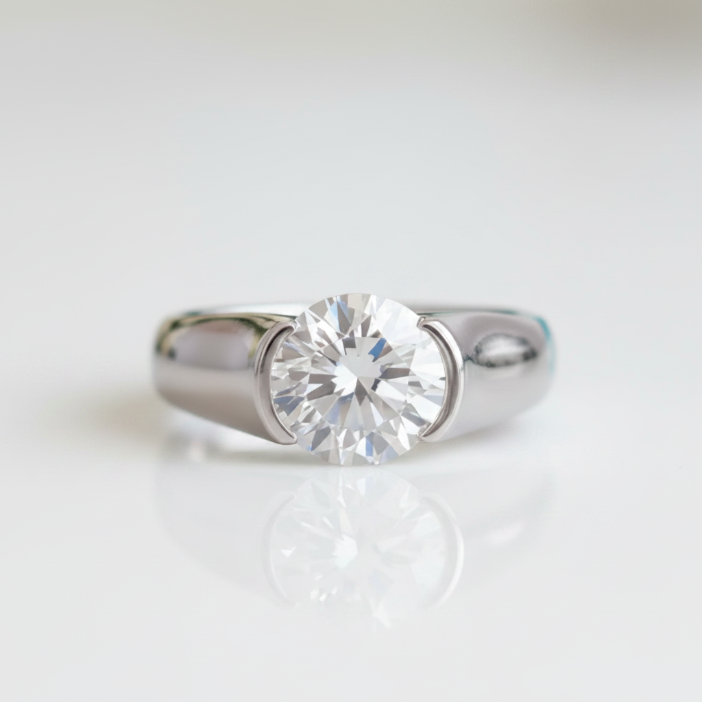 Round Cut 2.0 Ct Diamond Option Engagement Ring