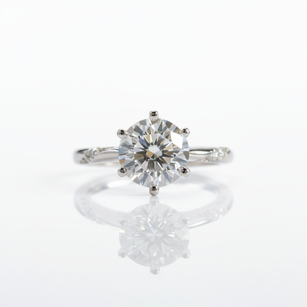 Round Cut 2.0 Ct Diamond Option Engagement Ring