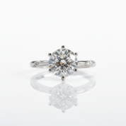 Round Cut 2.0 Ct Diamond Option Engagement Ring
