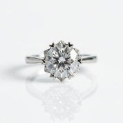 Round Cut 2.0 Ct Diamond Option with Snowflake Engagement Ring