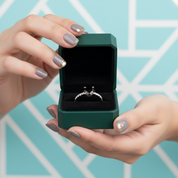 Round Cut 2.0ct Black Diamond Option White Gold Engagement Ring - Evani Naomi Jewelry