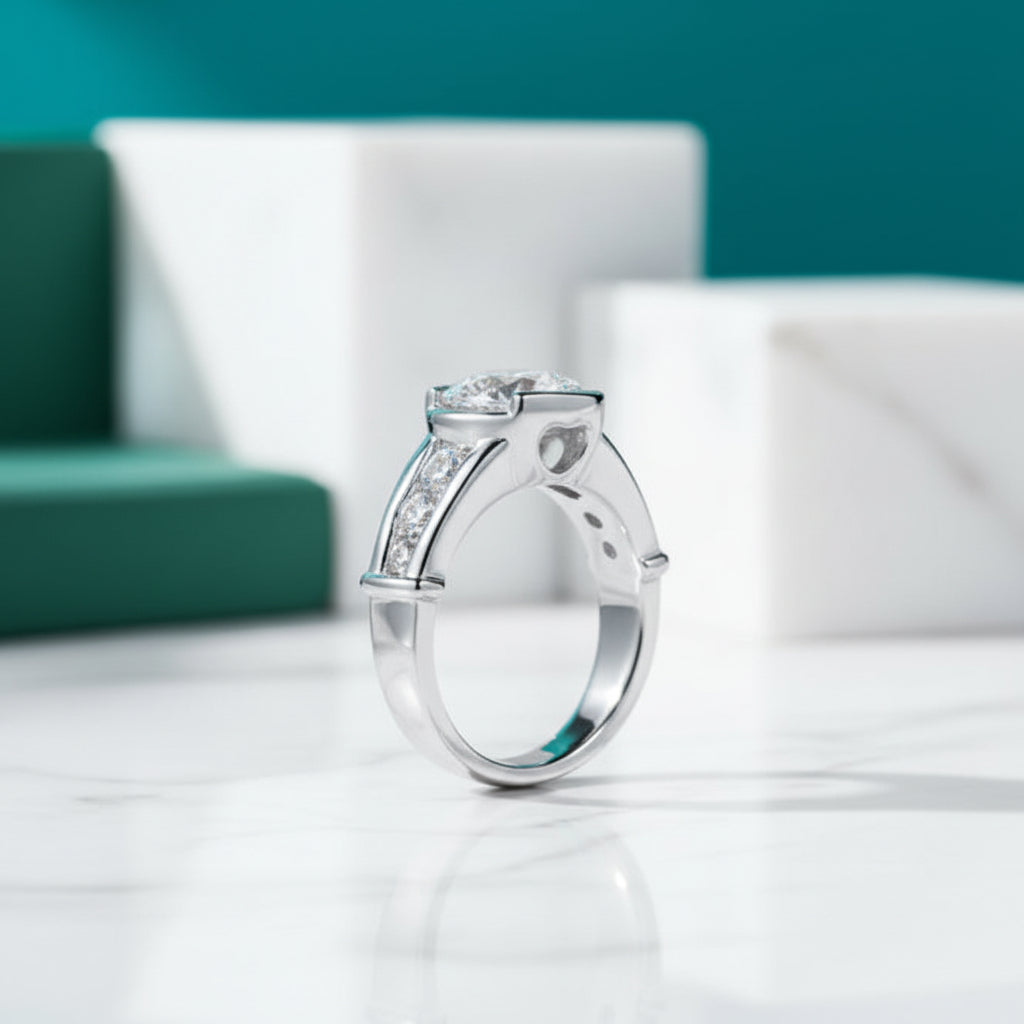 Round Cut 3.0 Ct Diamond Engagement Ring-Evani Jewelry