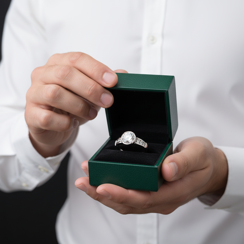 Round Cut 3.0 Ct Diamond Option Engagement Ring