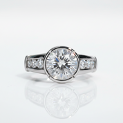 Round Cut 3.0 Ct Diamond Option Engagement Ring
