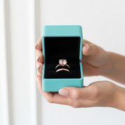 Round Cut 3.5ct Morganite Tourmaline Rose Gold Bridal Set