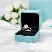 Round Cut 3.5ct Morganite Tourmaline Rose Gold Bridal Set