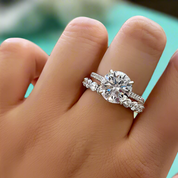 Round Cut 4.0ct Diamond Bridal Set-Evani Naomi Jewelry