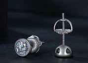 Round Cut Bezel Setting Diamond Stud Earrings-Evani Naomi Jewelry