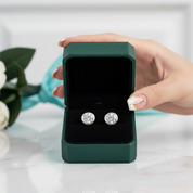 Round Cut Bezel Setting Diamond Option Stud Earrings