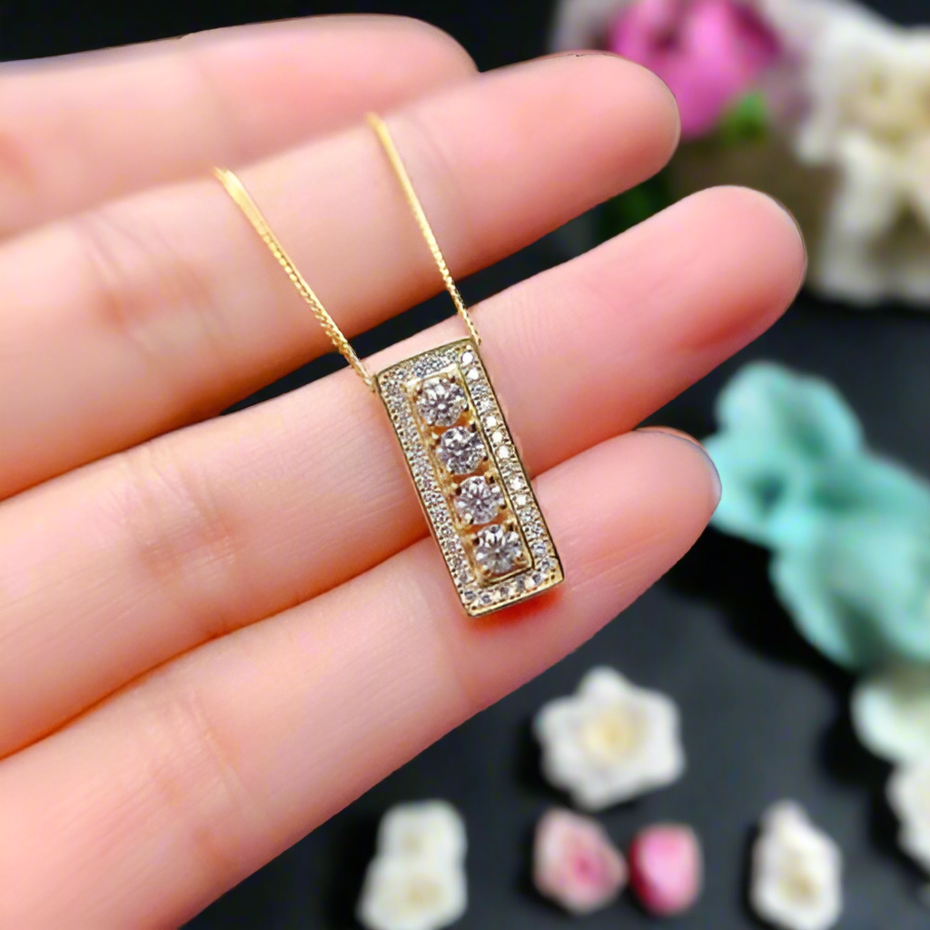 Round Cut Diamond Classic Pendant Necklace-Evani Naomi Jewelry