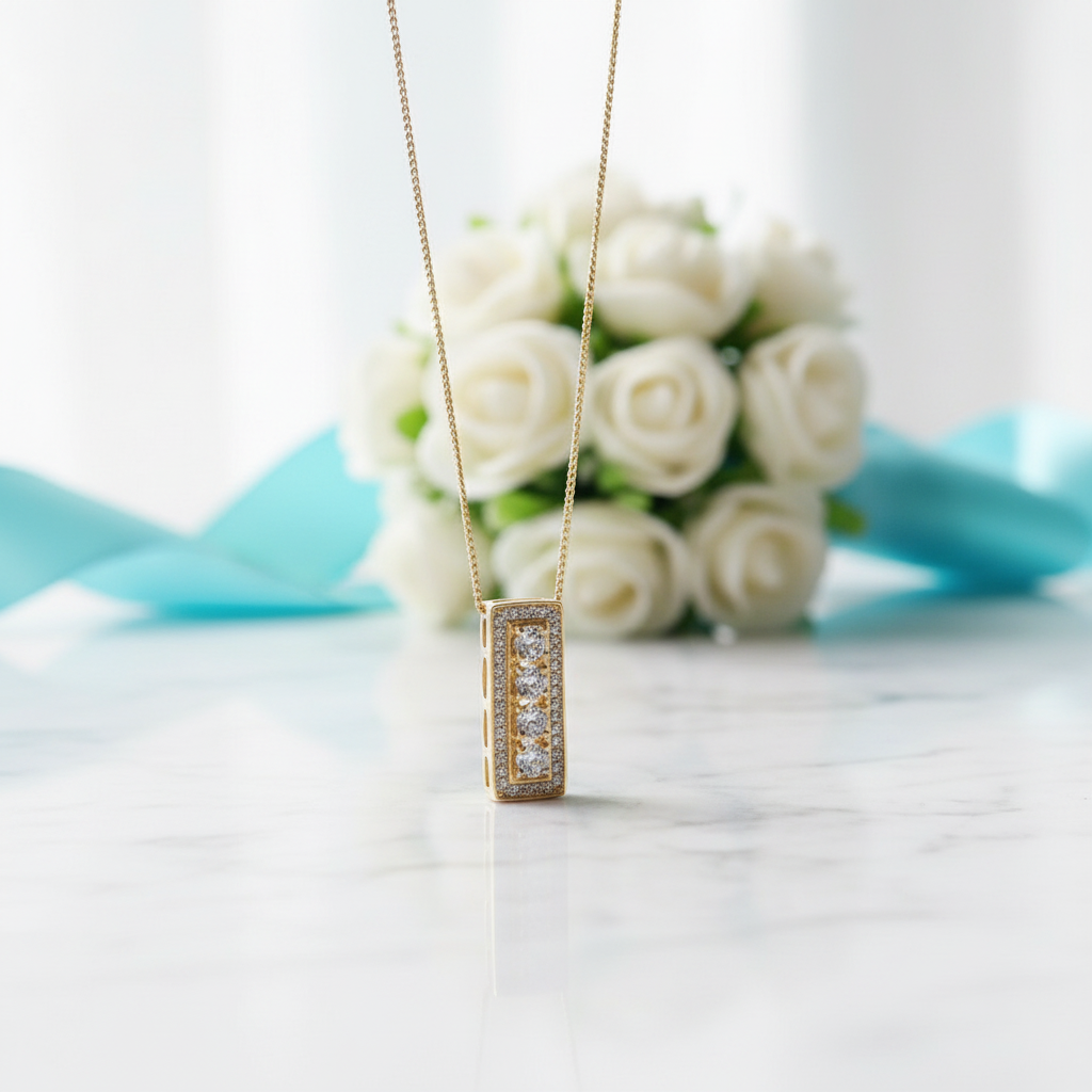 Round Cut Diamond Classic Pendant Necklace-Evani Jewelry