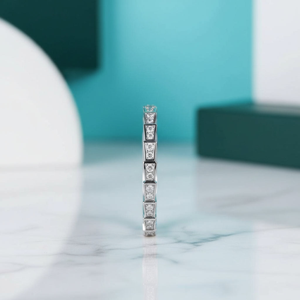 Round Cut Diamond Full Eternity Wedding Band-Evani Jewelry