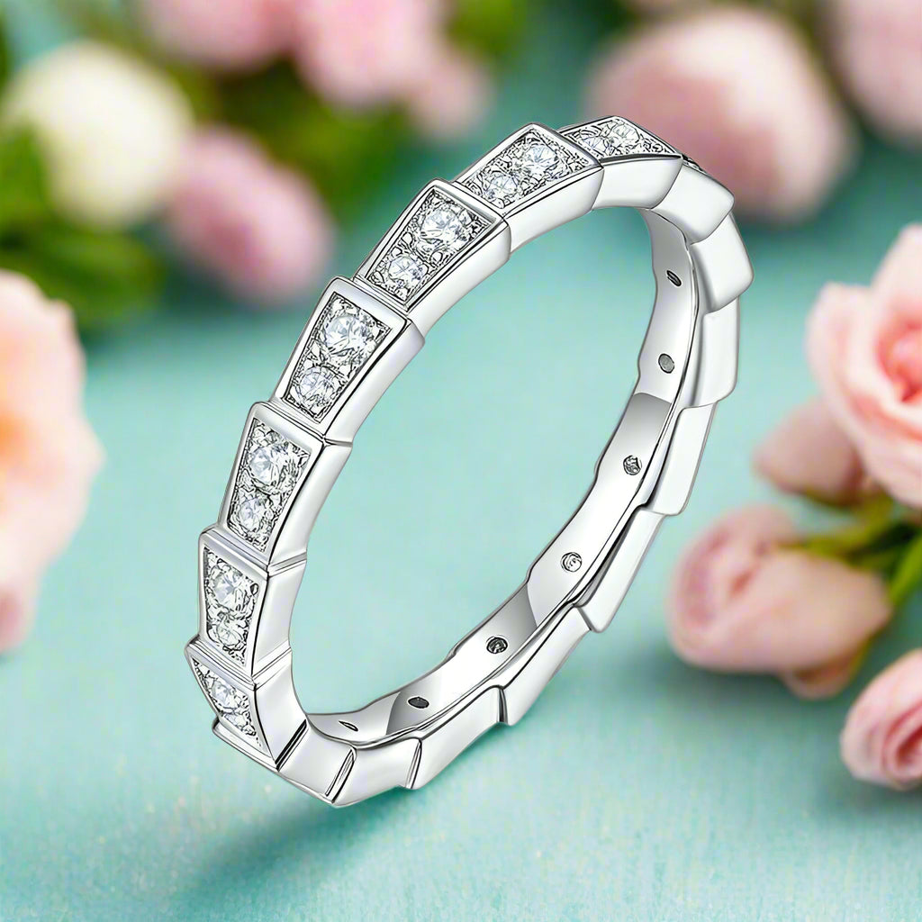 Round Cut Diamond Full Eternity Wedding Band-Evani Naomi Jewelry