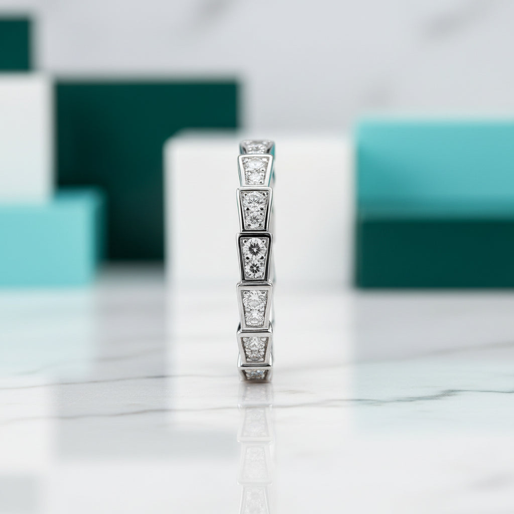 Round Cut Diamond Full Eternity Wedding Band-Evani Jewelry