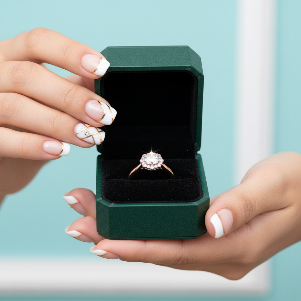 Round Cut Diamond OptionHalo Engagement Ring - Evani Naomi Jewelry