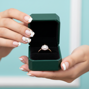 Round Cut Diamond OptionHalo Engagement Ring - Evani Naomi Jewelry