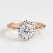 Round Cut Diamond OptionHalo Engagement Ring - Evani Naomi Jewelry