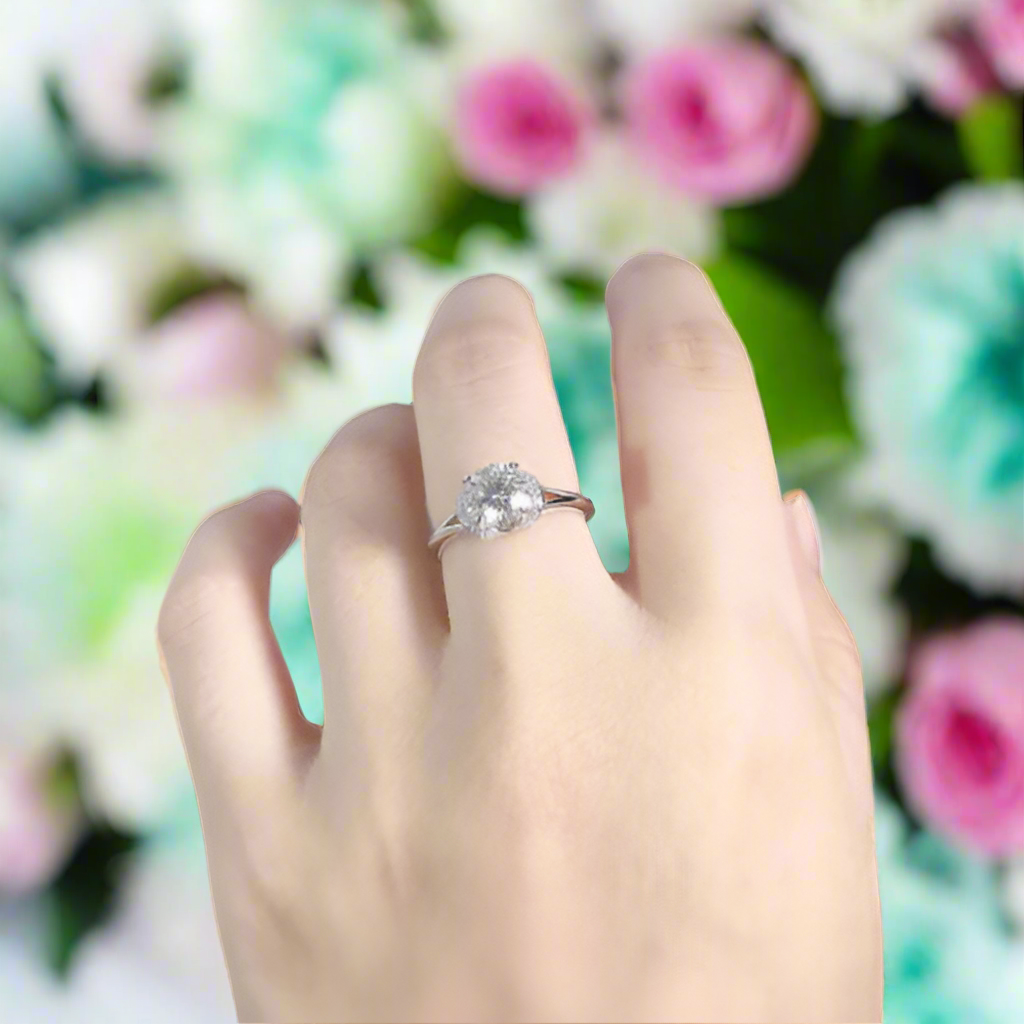 Round Cut Diamond Halo Wedding Ring-Evani Jewelry