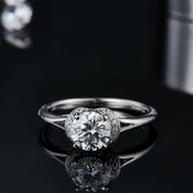 Round Cut Diamond Halo Wedding Ring-Evani Naomi Jewelry