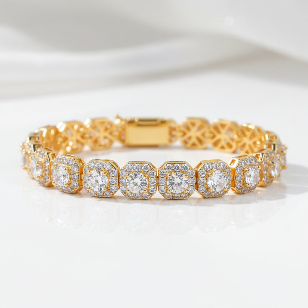 Round Cut Diamond Hip hop Bracelet-Evani Jewelry