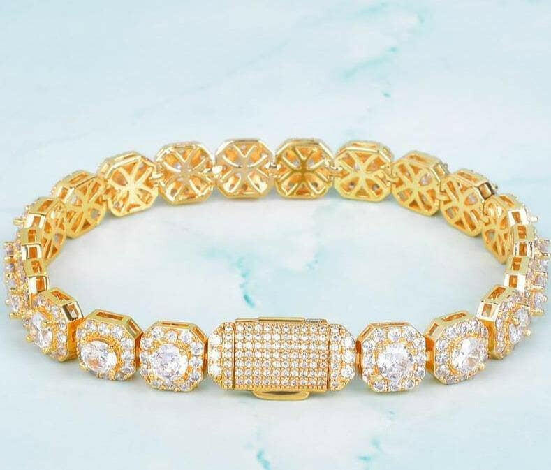Round Cut Diamond Hip hop Bracelet-Evani Naomi Jewelry