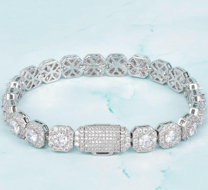 Round Cut Diamond Hip hop Bracelet-Evani Naomi Jewelry