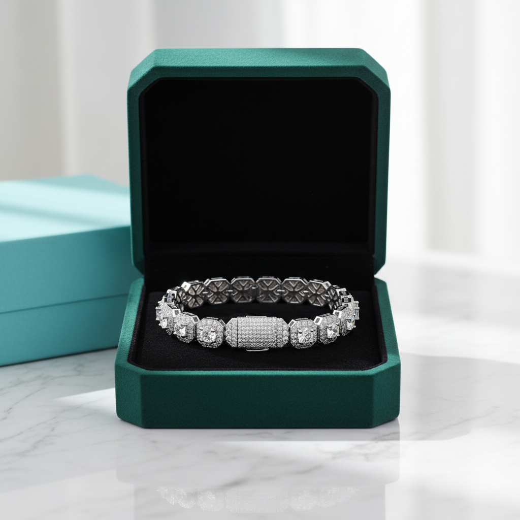 Round Cut Diamond Option Hip hop Bracelet