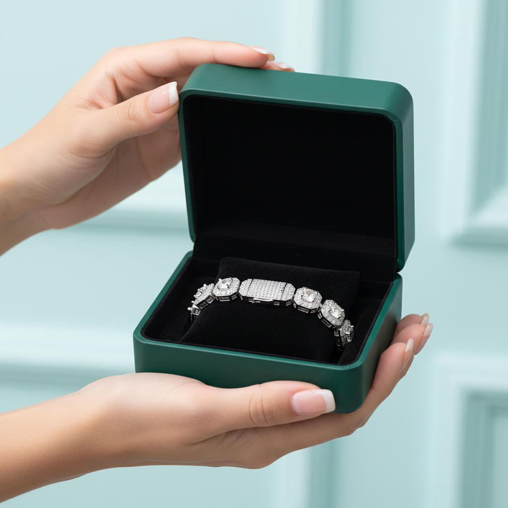 Round Cut Diamond Option Hip hop Bracelet