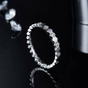Round Cut Diamond Paved Wedding Band-Evani Naomi Jewelry