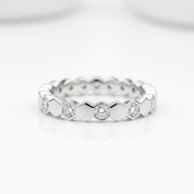 Round Cut Diamond Option Paved Wedding Band - Evani Naomi Jewelry