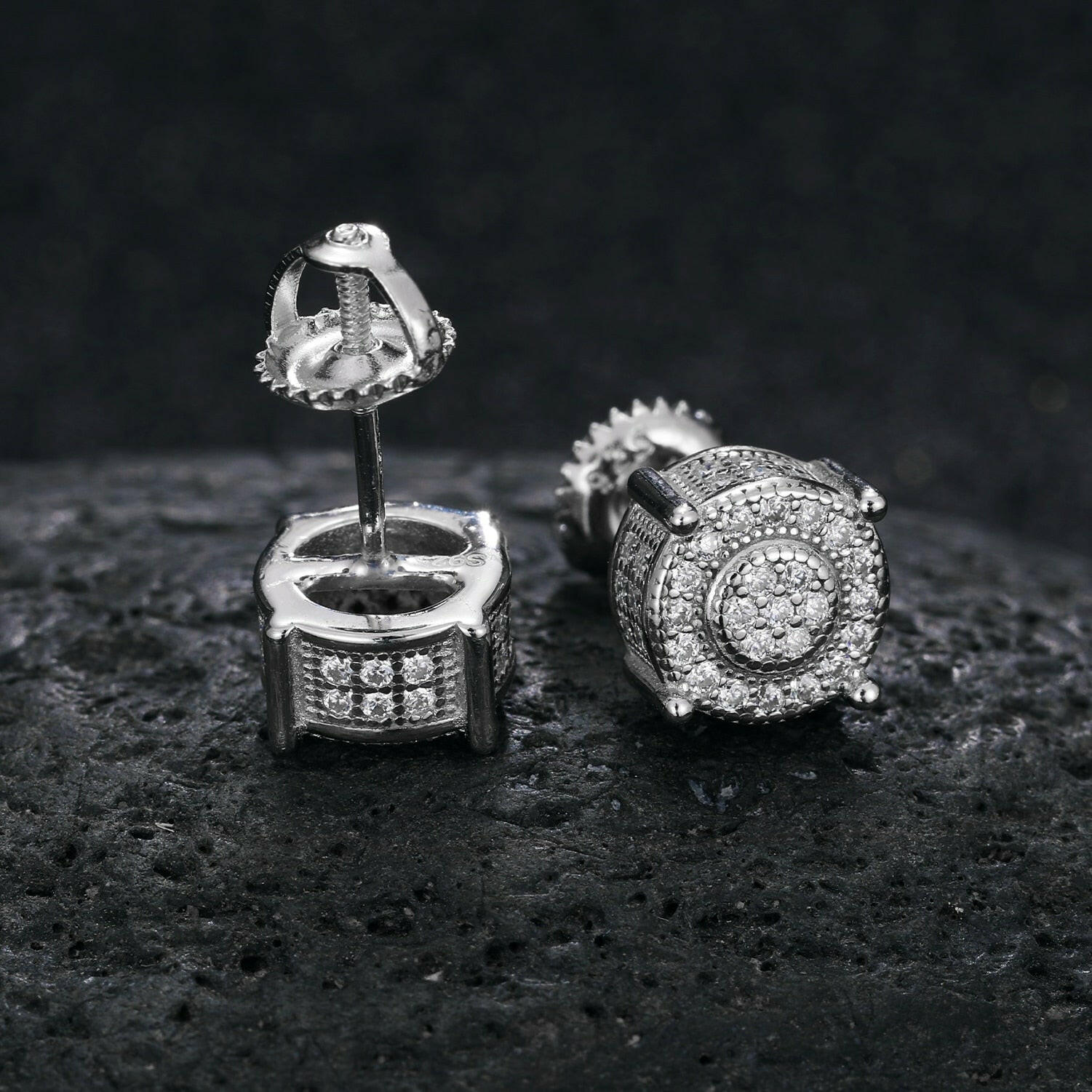 Round Cut Diamond Stud Earrings-Evani Naomi Jewelry