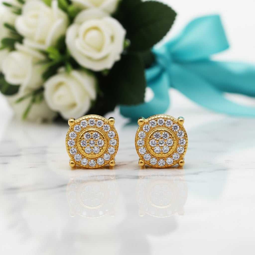 Round Cut Diamond Stud Earrings-Evani Jewelry