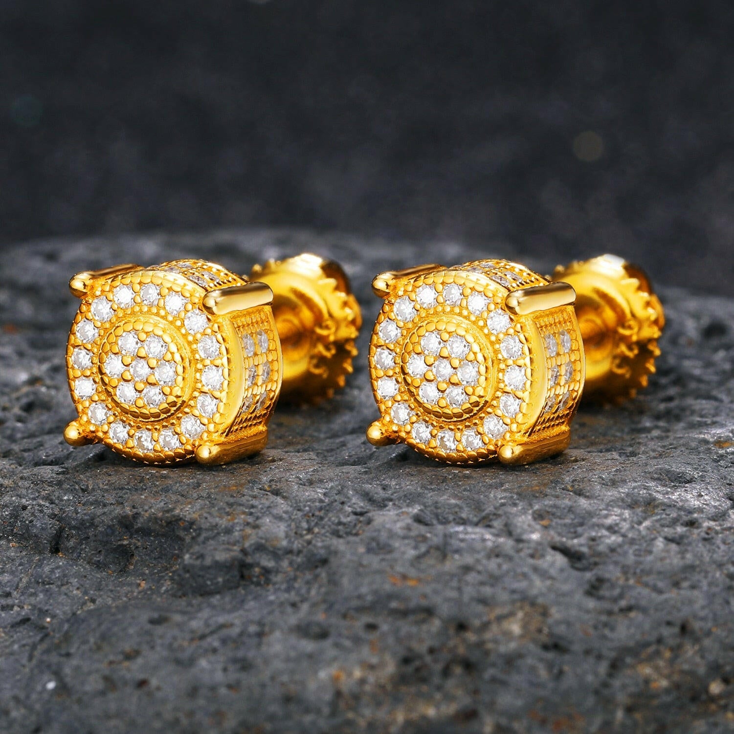 Round Cut Diamond Stud Earrings-Evani Naomi Jewelry
