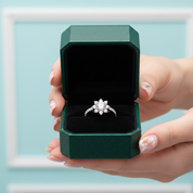 Round Cut Diamond Option Sunflower Engagement Ring